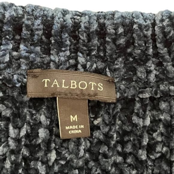 Talbots Chunky Knit Blue Sweater Size M - Picture 7 of 7
